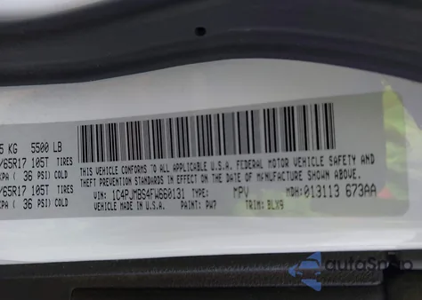 2015 Jeep Cherokee Trailhawk из США, поврежденный, VIN 1C4PJMBS4FW660131